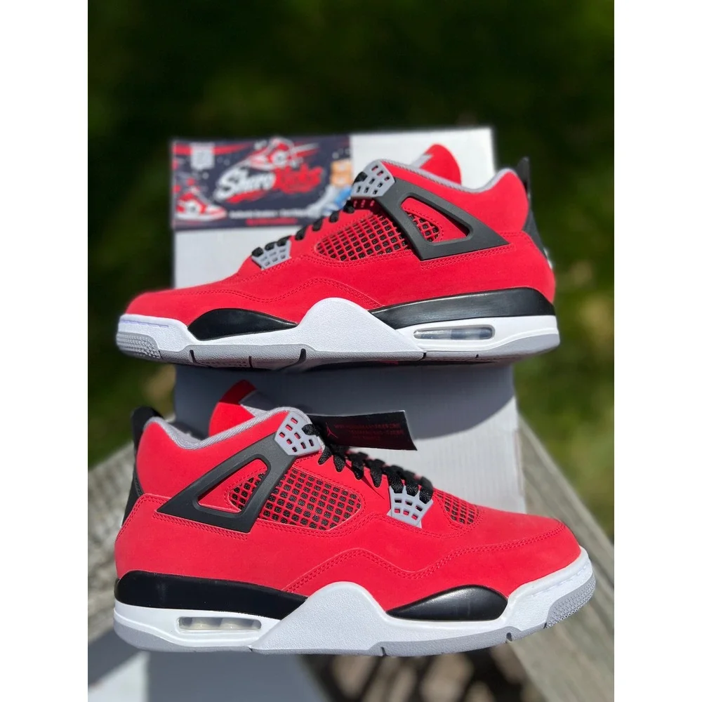 Jordan 4 Retro Toro Bravo Fire Red Black Cement Grey FQ8138-600 Size‎ 8-12